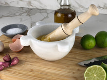 Cargar imagen en el visor de la galería, Mortero mármol blanco tradicional - elmortero
